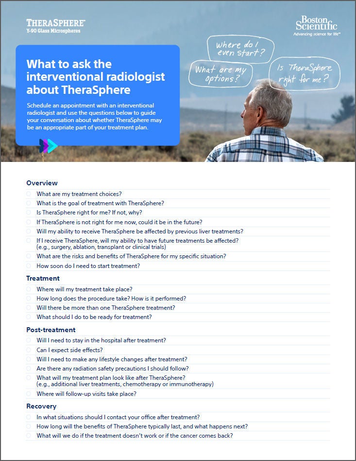 TheraSphere doctor discussion guide for treatment conversations.