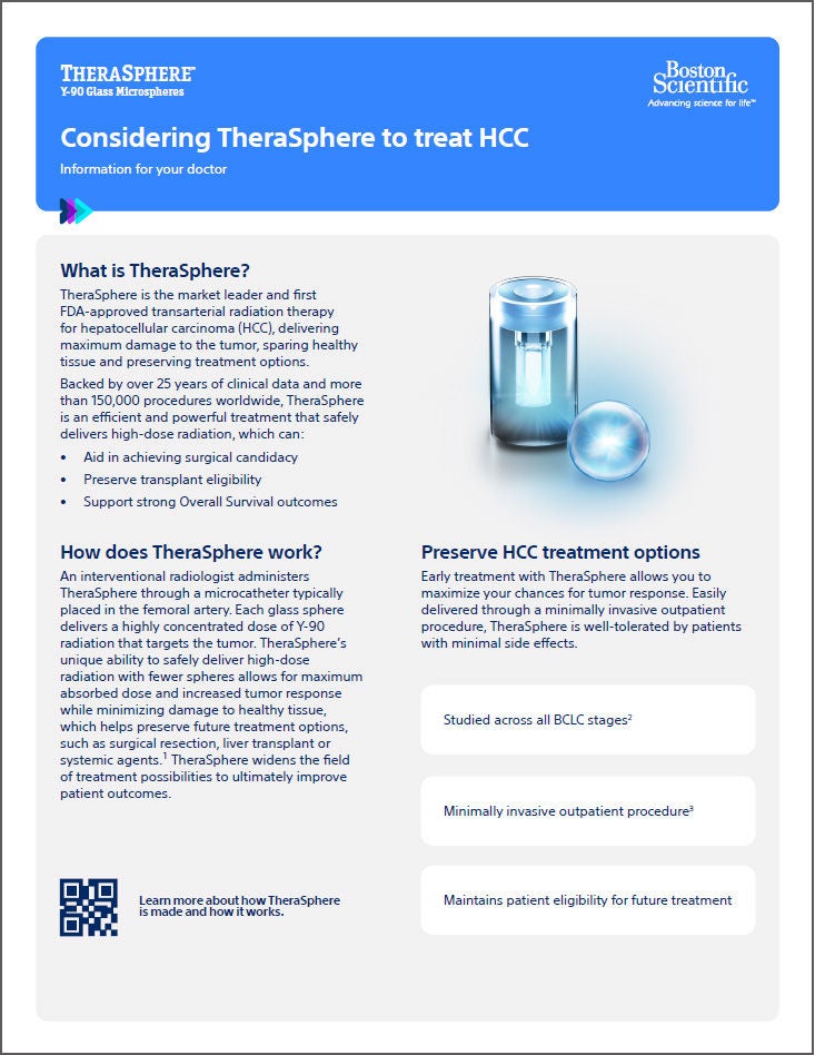 Guide for discussing TheraSphere with an interventional radiologist.